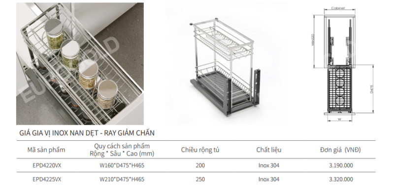 GIÁ GIA VỊ NAN DẸT EUROGOLD EPD4225VX