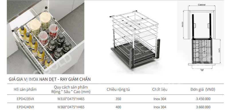 GIÁ GIA VỊ NAN DẸT EUROGOLD EPD4235VX