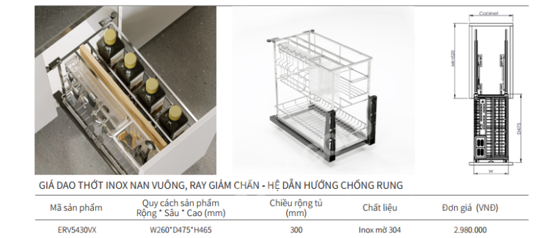 GIÁ DAO THỚT NAN VUÔNG EUROGOLD ERV5430VX