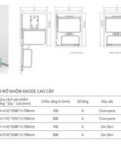 TỦ KHO CÁNH MỞ NHÔM ANODE EUROGOLD EUM6L660G - 41