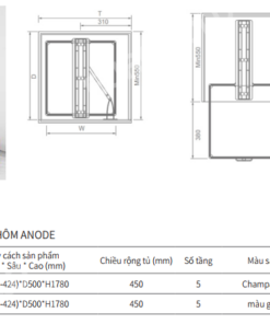 TỦ KHO ÂM TỦ NHÔM ANODE EUROGOLD EUM5045 - 29