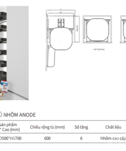 TỦ KHO XOAY ÂM TỦ NHÔM ANODE EUROGOLD EUM6L60XG - 21