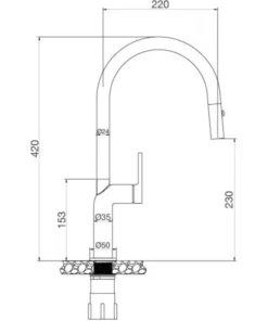 Vòi Rửa Chén Bát Malloca K2203-CR (K2203CR) Dây Rút Nóng Lạnh