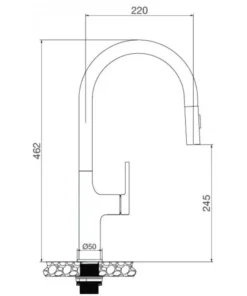 Vòi Rửa Chén Bát Malloca K1726-SS (K1726SS) Dây Rút Nóng Lạnh