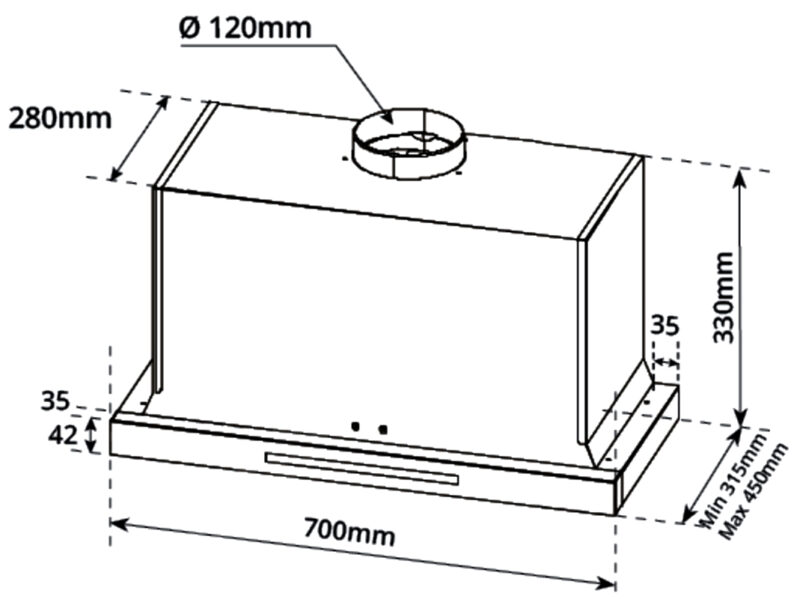 MÁY HÚT MÙI ÂM TỦ GARIS G3247 - 3 MÁY HÚT MÙI ÂM TỦ GARIS G3247