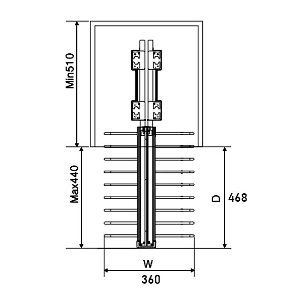Kệ vắt quần âu treo đỉnh EUROGOLD EAB7510 - 2 Kệ vắt quần âu treo đỉnh EUROGOLD EAB7510