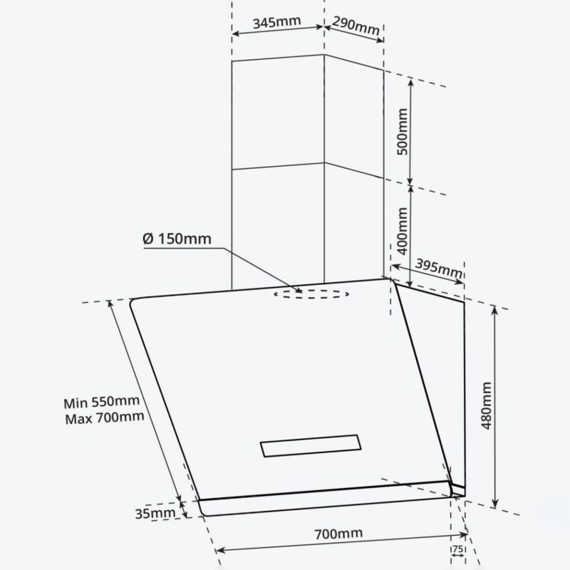 MÁY HÚT MÙI KÍNH VÁT GARIS G3527 - 5 MÁY HÚT MÙI KÍNH VÁT GARIS G3527