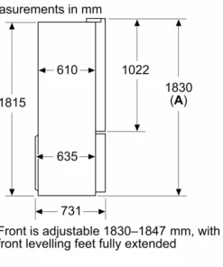 Tủ lạnh 4 cánh 646 lít Bosch KFN96AXEA Đen Nhám