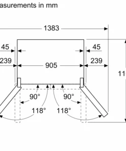 Tủ lạnh 4 cánh 646 lít Bosch KFN96AXEA Đen Nhám