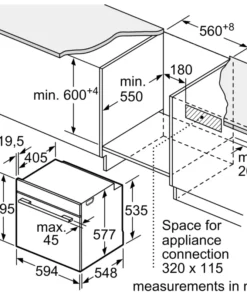 Lò nướng Bosch HBG7341B1B 71 lít - Serie 8