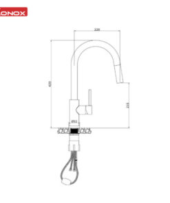 Vòi rửa bát dây rút Konox Reno Smart