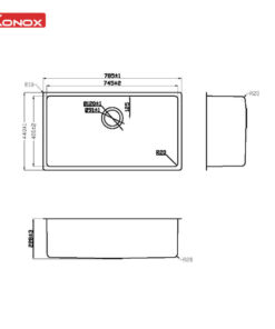 CHẬU RỬA BÁT KONOX TURKEY SINK STELO 780U - 20 CHẬU RỬA BÁT KONOX TURKEY SINK STELO 780U - 19
