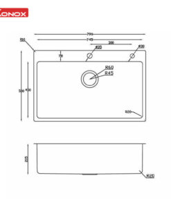 CHẬU RỬA BÁT KONOX TURKEY SINK STELO 790 - 19