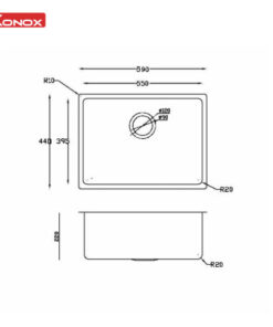 CHẬU RỬA BÁT KONOX TURKEY SINK NERON 590U - 23