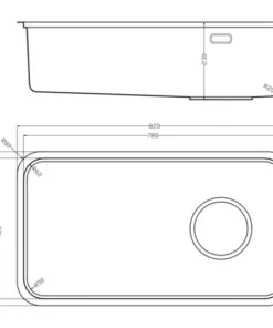 CHẬU RỬA BÁT 1 HỐ NOBINOX NOVA A282M