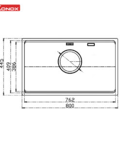 CHẬU RỬA BÁT KONOX WORKSTATION SINK DEKOR KN8044SU - 44 CHẬU RỬA BÁT KONOX WORKSTATION SINK DEKOR KN8044SU - 43