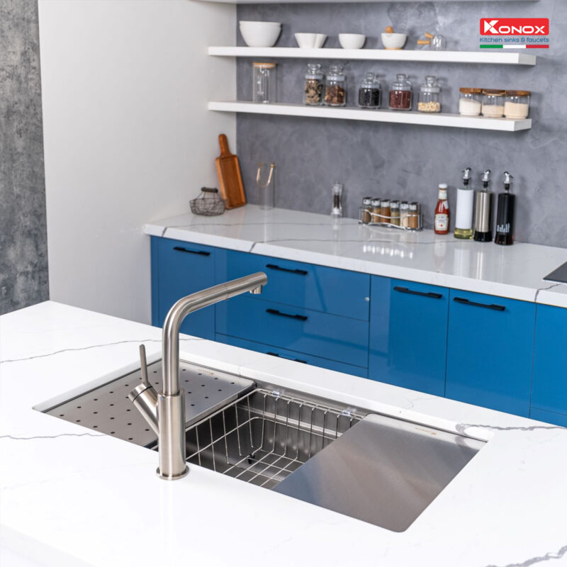 CHẬU RỬA BÁT KONOX WORKSTATION SINK KN7644SU DEKOR