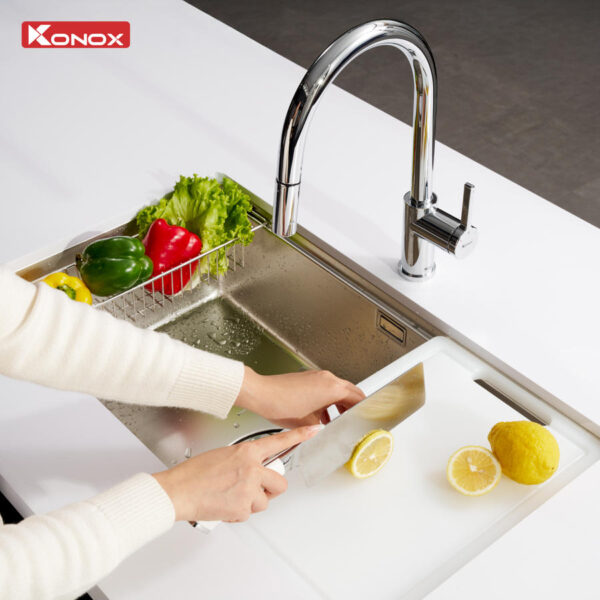 CHẬU RỬA BÁT KONOX WORKSTATION SINK DEKOR KN8044SU - 50 CHẬU RỬA BÁT KONOX WORKSTATION SINK DEKOR KN8044SU