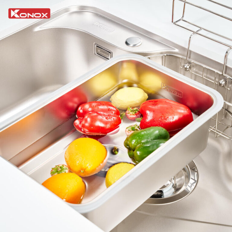 Chậu rửa bát phong cách Nhật chống xước Konox Tari Smart 7851 - 3 Chậu rửa bát phong cách Nhật chống xước Konox Tari Smart 7851