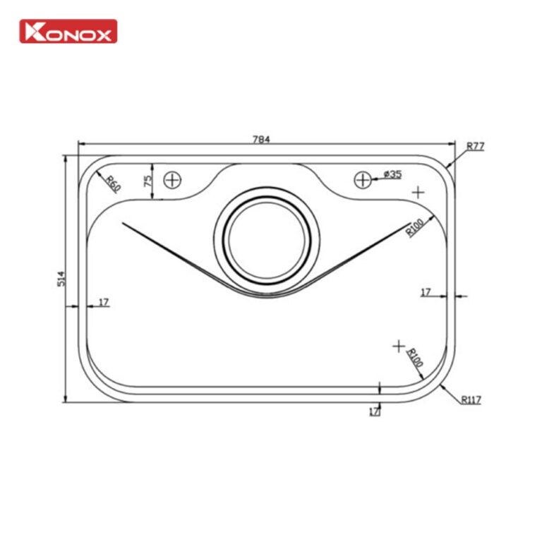 Chậu rửa bát phong cách Nhật chống xước Konox Tari Smart 7851 - 6 Chậu rửa bát phong cách Nhật chống xước Konox Tari Smart 7851