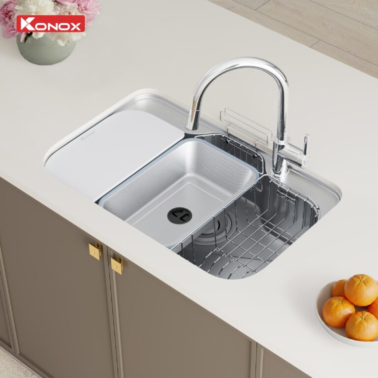 Chậu rửa bát phong cách Nhật chống xước Konox Tari Smart 7851 - 5 Chậu rửa bát phong cách Nhật chống xước Konox Tari Smart 7851