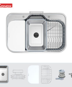 Chậu rửa bát phong cách Nhật chống xước Konox Tari Smart 7851 - 13 Chậu rửa bát phong cách Nhật chống xước Konox Tari Smart 7851