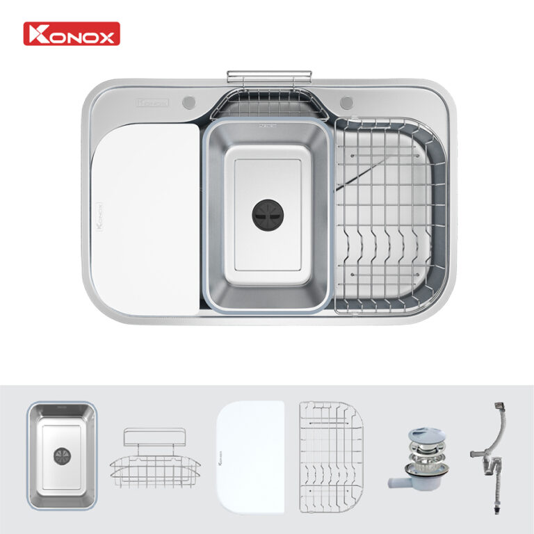 Chậu rửa bát phong cách Nhật chống xước Konox Tari Smart 7851 - 7 Chậu rửa bát phong cách Nhật chống xước Konox Tari Smart 7851
